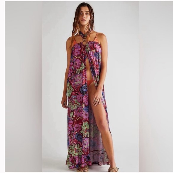 Free People Dresses & Skirts - 399.Free People Intimately Tropical Tides Slip Dress Coverup